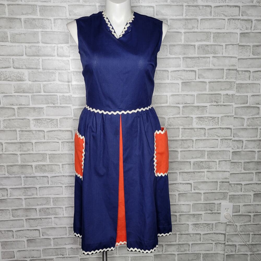 Vintage 70s Montgomery Ward Color Block Dress, size Large